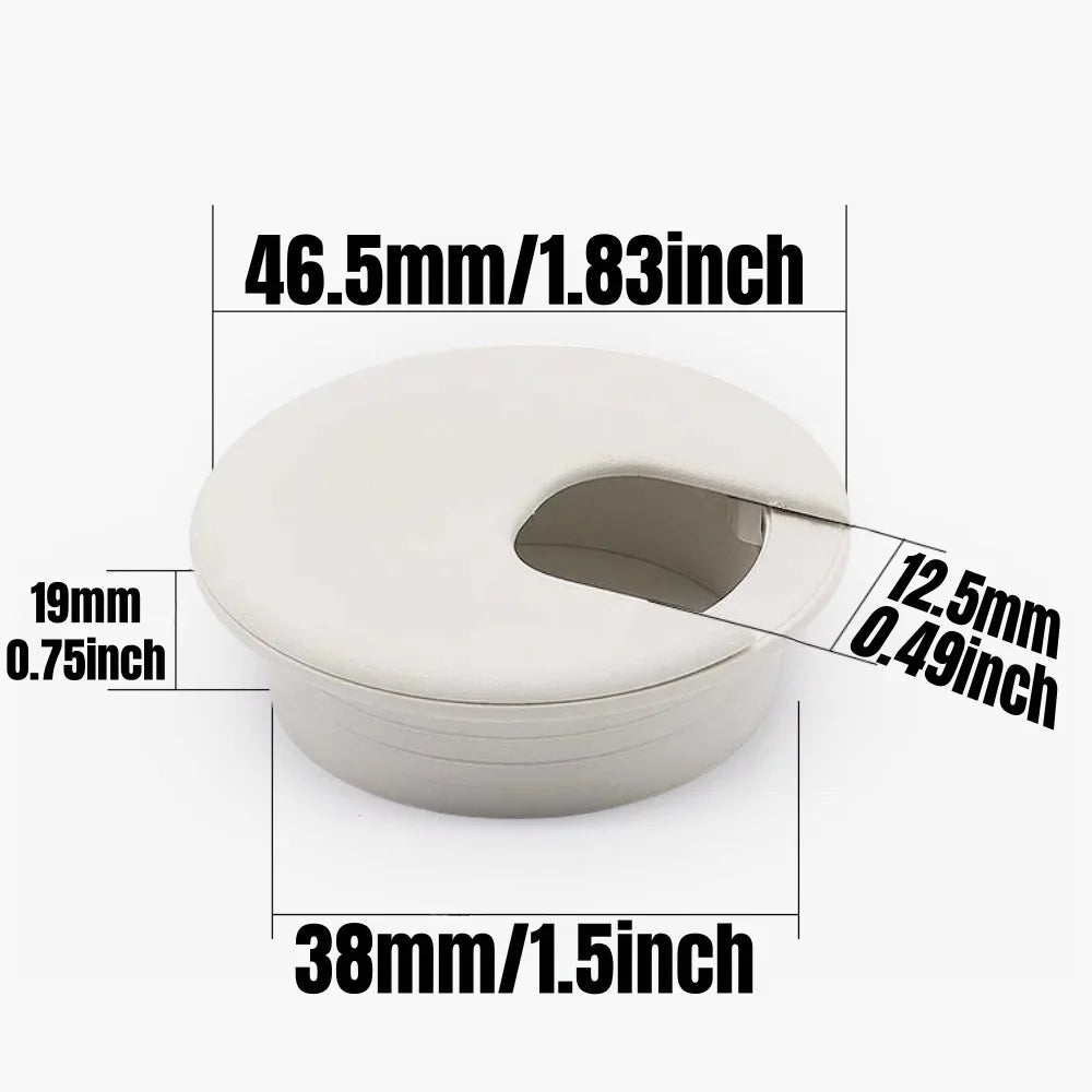Desk Cable Grommet Hole Cover – ABS Wire Pass Organizer Desk Cable Grommet Qme White 1.5 Inch