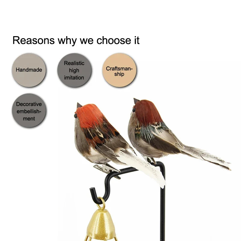 Artificial Feathered Clip-On Birds – Tree & Yard Ornaments Garden Bird Ornament Qme