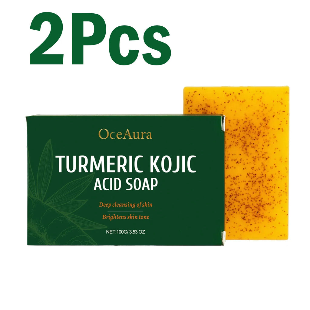 Turmeric Kojic Acid Brightening Soap – Dark Spot Cleansing Bar Brightening Soap Bar Qme 200g Boxed