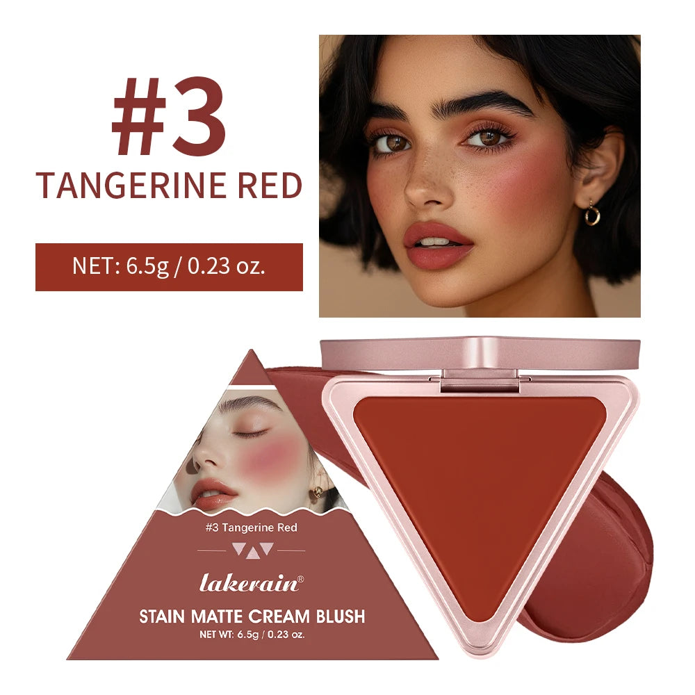 Lakerain Triangle Cream Blush – Matte, Long-Lasting Natural Glow Cream Blush Qst 03