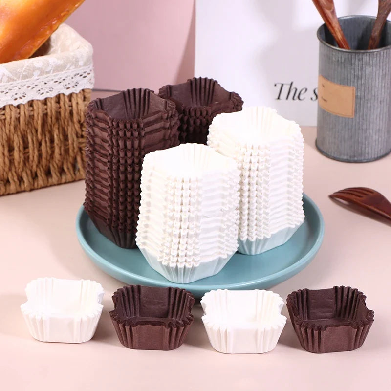 Square Cupcake Liners 1000 Pcs – Oven & Microwave Safe Cupcake Baking Liners Qme
