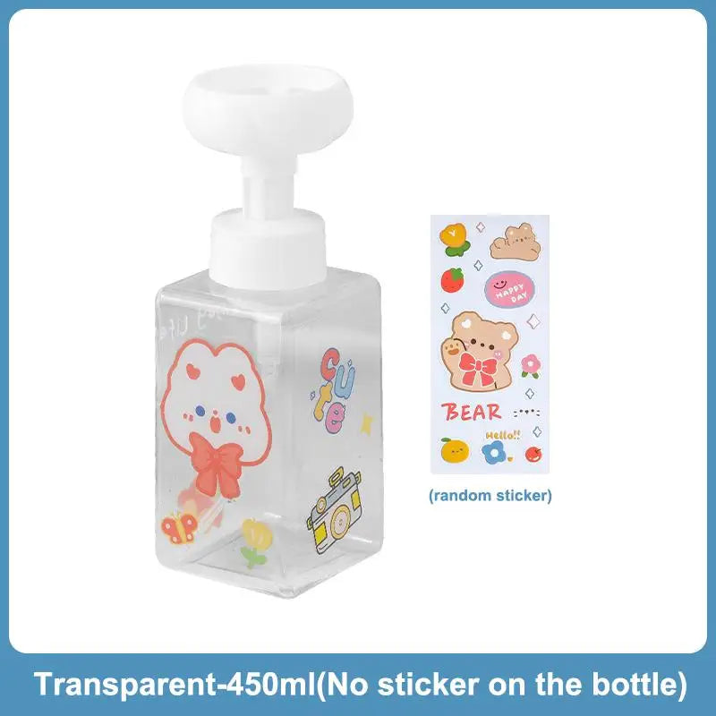 Flower-Shaped Foam Pump Dispenser Bottle | Soap & Shampoo Foam Soap Dispenser Qme 450ml Transparent