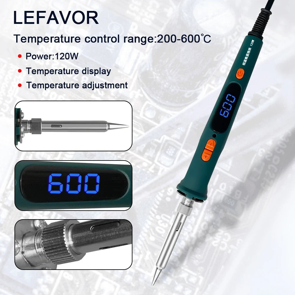 100W 120W Digital Soldering Iron Kit – Dual Temp Control Digital Soldering Iron Qme