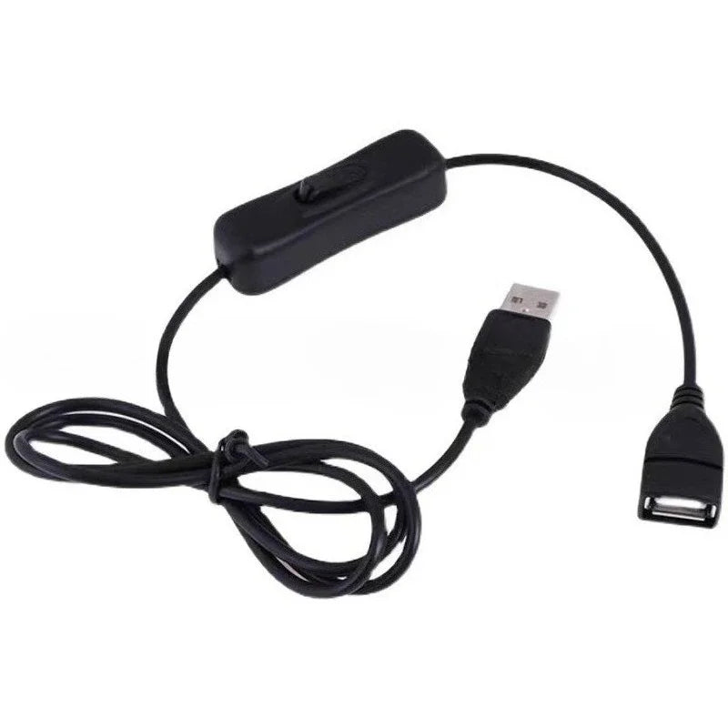 USB Extension Cable with On/Off Toggle Switch | 28cm USB 2.0 USB Switch Cable Qme 3 Pcs Black 1M