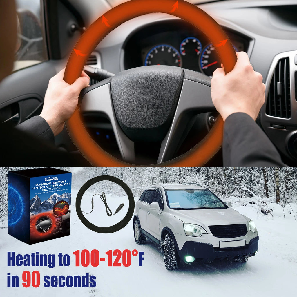 Rayhong Heated Steering Wheel Cover – Universal Non-Slip Heated Steering Cover Qst