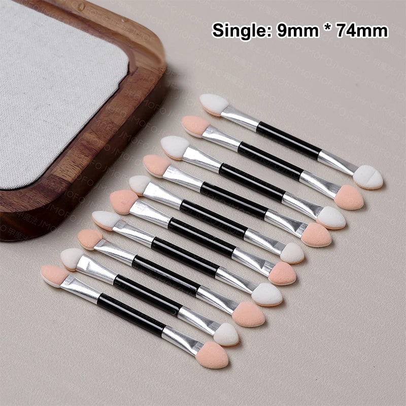 10pcs Double-Ended Sponge Eyeshadow & Nail Pigment Applicators Nail & Eye Applicators Qst Large