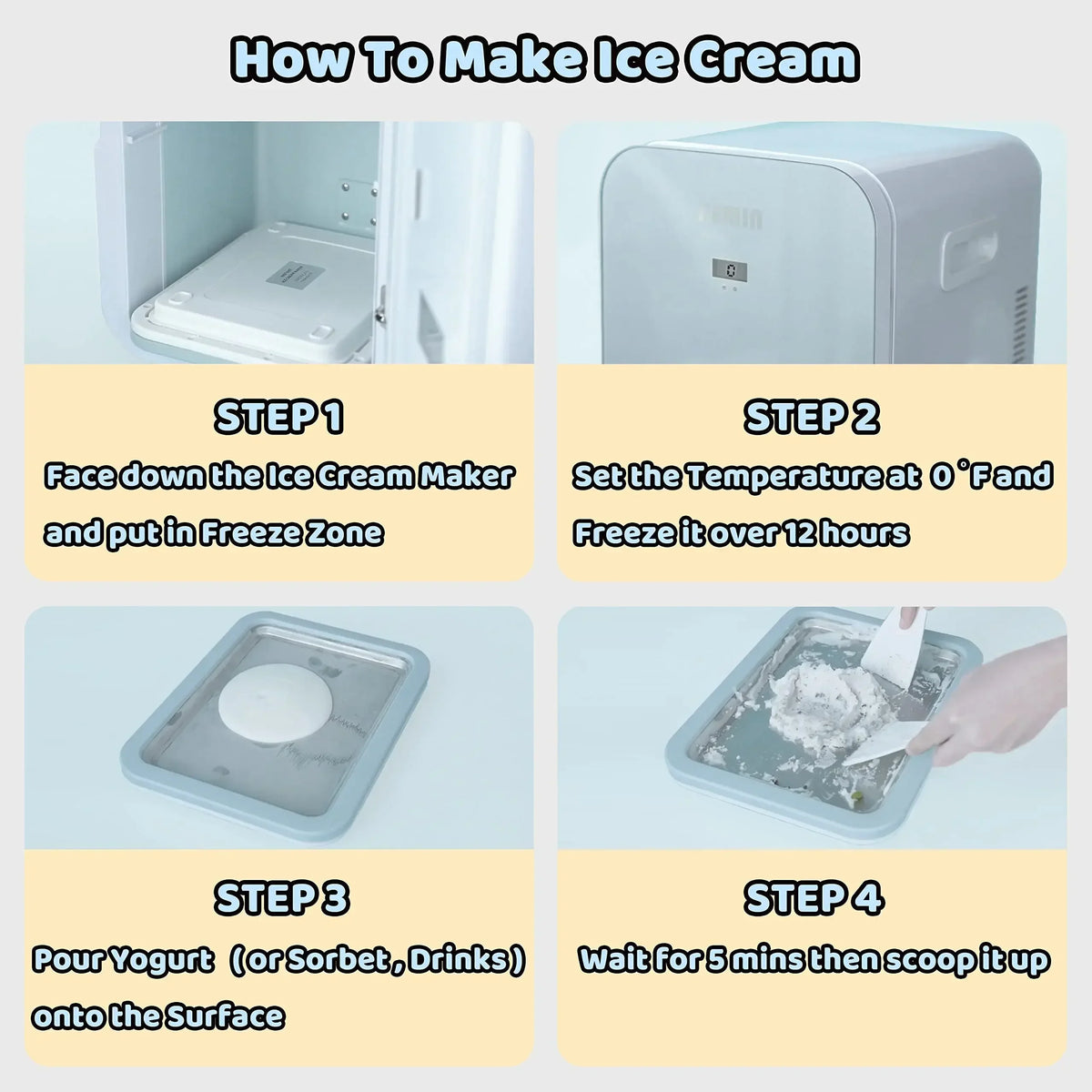 Stainless Steel Manual Rolled Ice Cream Maker – Cold Plate Ice Cream Maker Qme