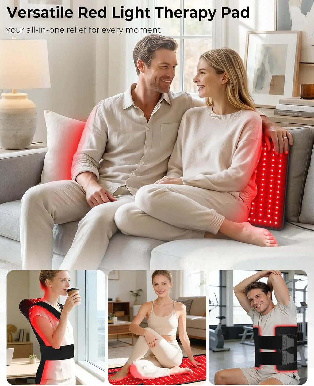 Red Light Therapy Mat 380 LEDs 660nm 850nm – Full Body Pad Light Therapy Mat Qst