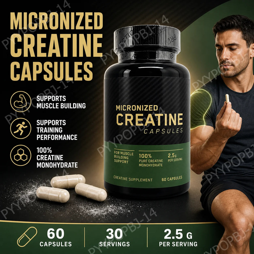 Micronized Creatine Monohydrate Capsules – 60 Caps | Googeer Creatine Supplement Qst
