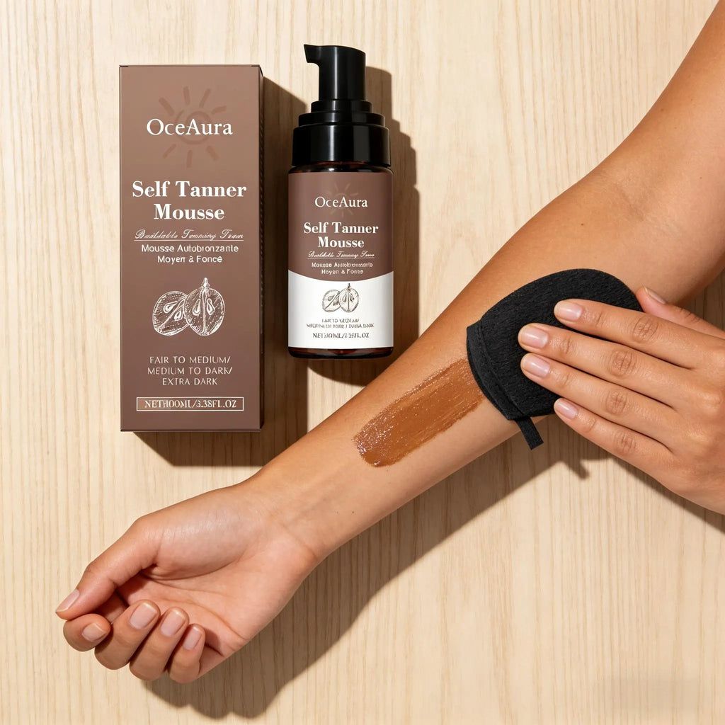 Organic Sunless Self Tanning Mousse – Face & Body Foam Sunless Tanning Mousse Qme