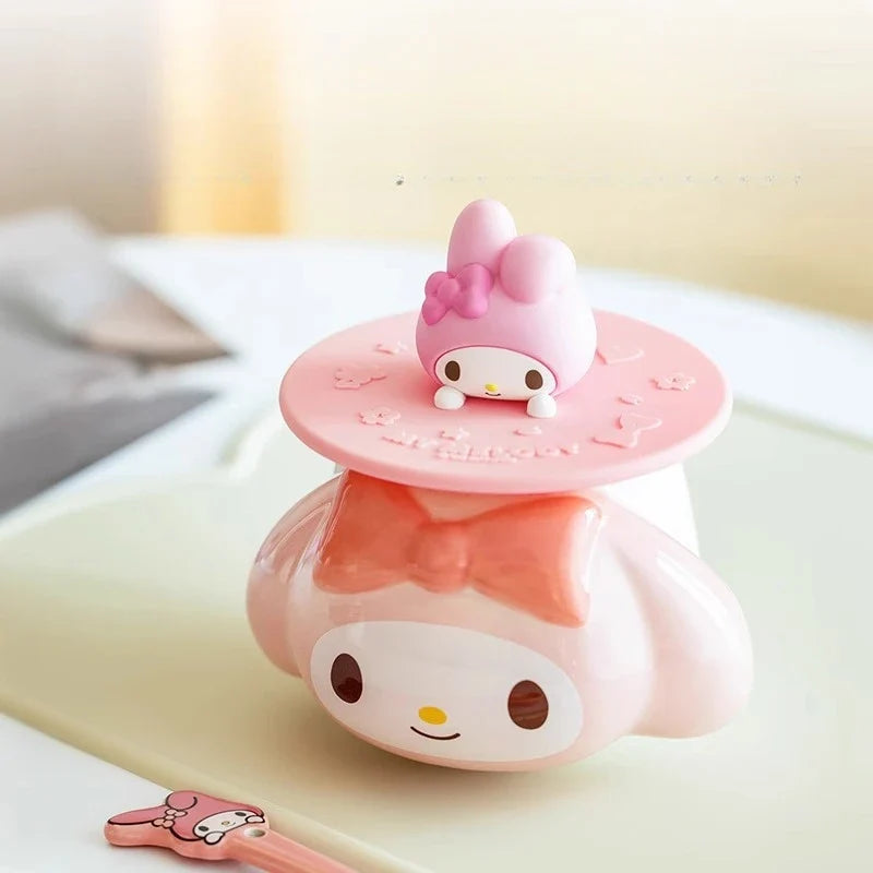 Hello Kitty Kuromi 3D Silicone Cup Lid – Universal Round Cover Silicone Cup Lid Qme