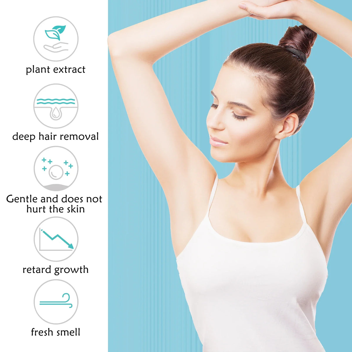 Natural Hair Removal Spray & Growth Inhibitor | Body Depilatory Spray Qme