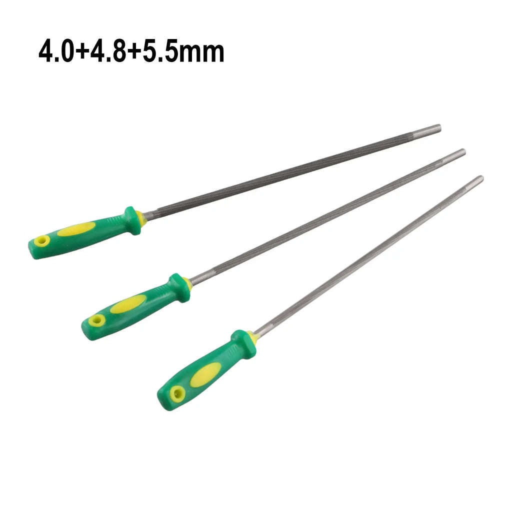 Chainsaw Chain File Sharpener Set – 4mm 4.8mm 5.5mm Carbon Steel Chainsaw File Sharpener Qme Default Title