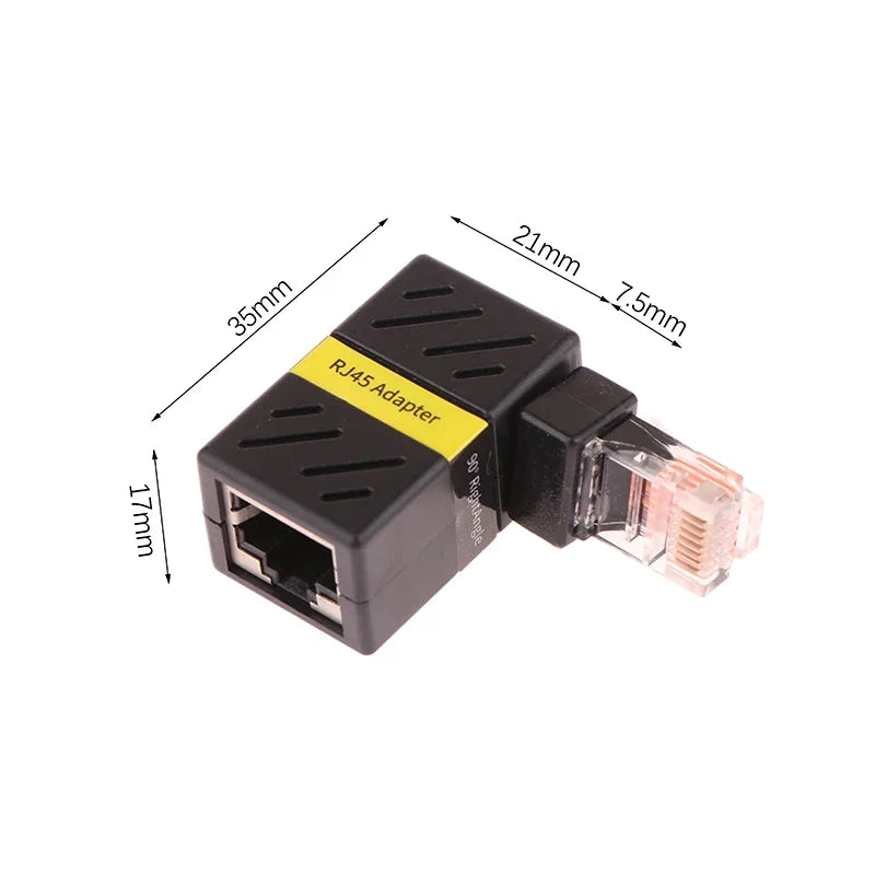 360° Rotatable RJ45 Gigabit Adapter | 90-Degree Right Angle RJ45 Network Adapter Qme