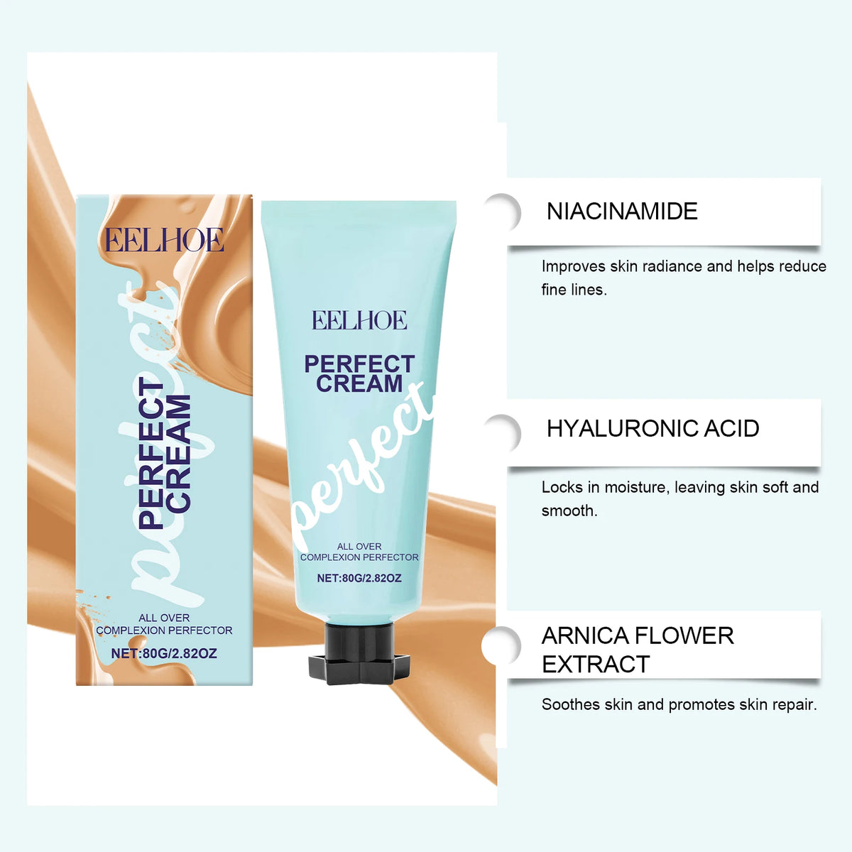 Eelhoe Waterproof Concealer BB Cream 80g – All Skin Types BB Concealer Cream Qst