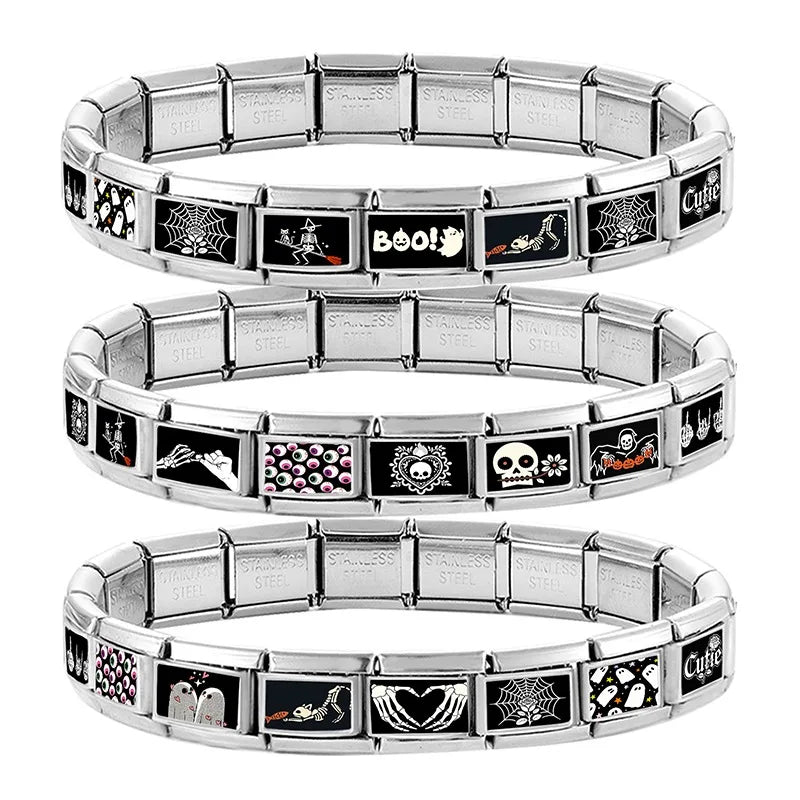 Halloween Star Ghost Cat Charms for Italian Link Bracelets Bracelet Charms Qme