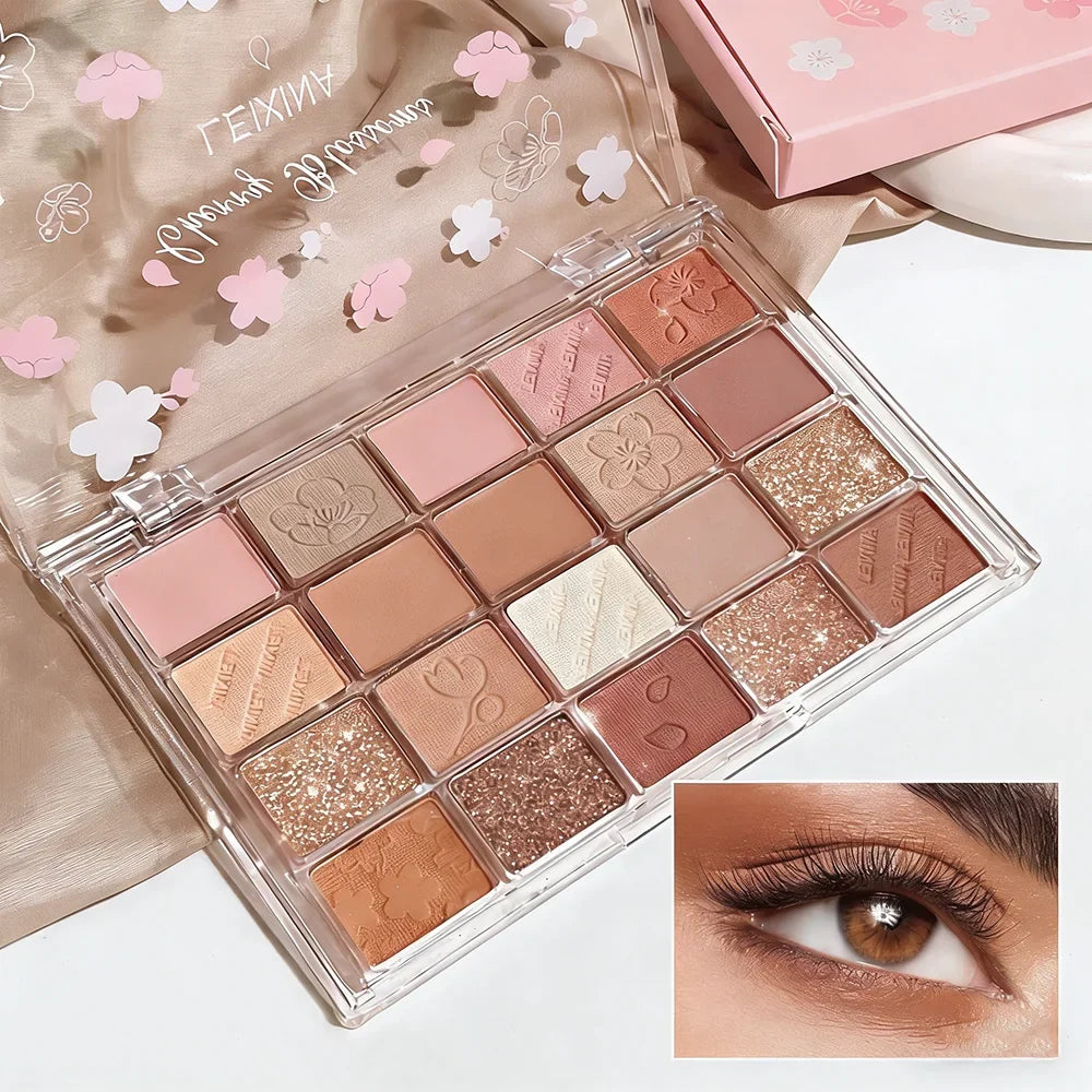 20-Color Eyeshadow Palette – Glitter, Shimmer & Matte | Qme Eyeshadow Palette Qme Gold series