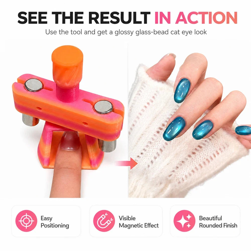 Nailpop Glass Bead Cat Eye Nail Magnet – Rotating Tool Nail Art Magnet Tool Qme