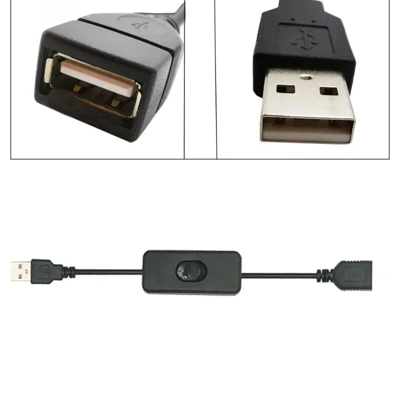 USB 2.0 Extension Cable with Switch Male to Female 1.2M USB Extension Cable Qme