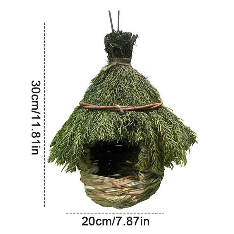 Hand-Woven Hummingbird House Window Hideaway Garden Decor Decorative Birdhouse Qme