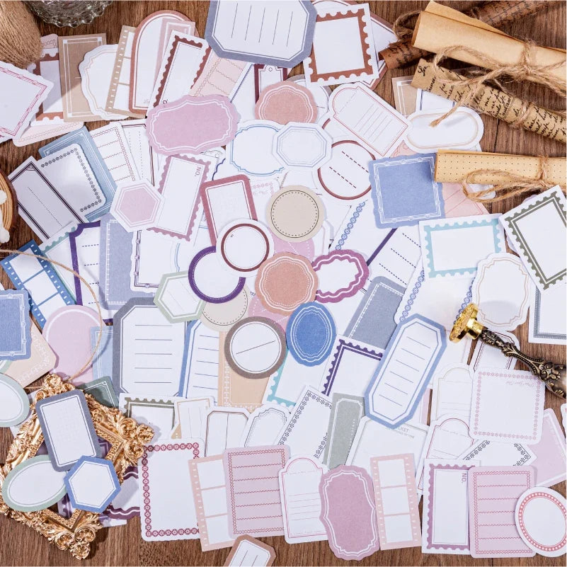 Minimalist Frame Label Stickers – Junk Journal & DIY Collage DIY Craft Stickers Qme