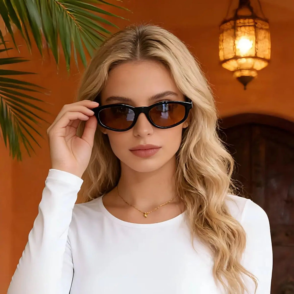 VOPHA Narrow Rectangle Sunglasses UV400 Vintage 90s Unisex Vintage Sunglasses Qst