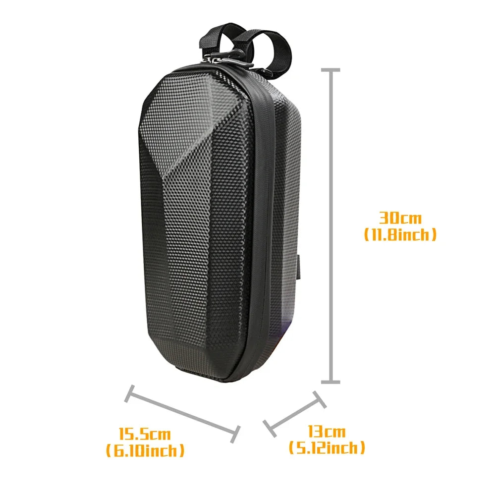 WILD MAN Electric Scooter Front Storage Bag Hard Shell Large Scooter Storage Bag Qme 4 L Black Style B
