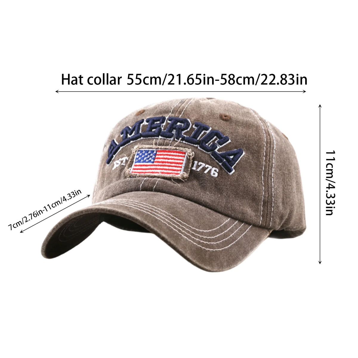 Embroidered American Flag Baseball Cap – Unisex Patriotic Hat Patriotic Baseball Cap Qme