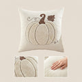 Halloween Pumpkin Leaf Quilted Pillowcase 45x45cm | 3 Colors Decorative Cushion Cover Qme White 51×137cm