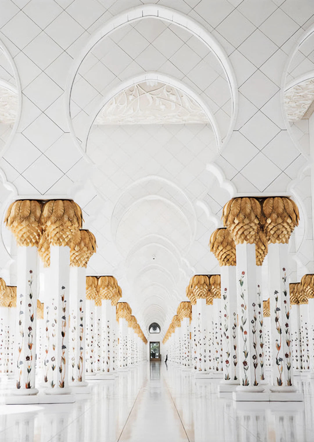Morocco Mosque Canvas Wall Art – Beige Minimalist Poster Canvas Wall Art Qst 4 50x70cm Unframed