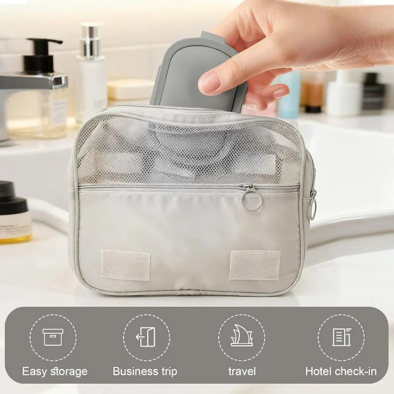 Portable Flip Soap Dish – Leak-Proof Silicone Travel Soap Case Travel Soap Dish Qme