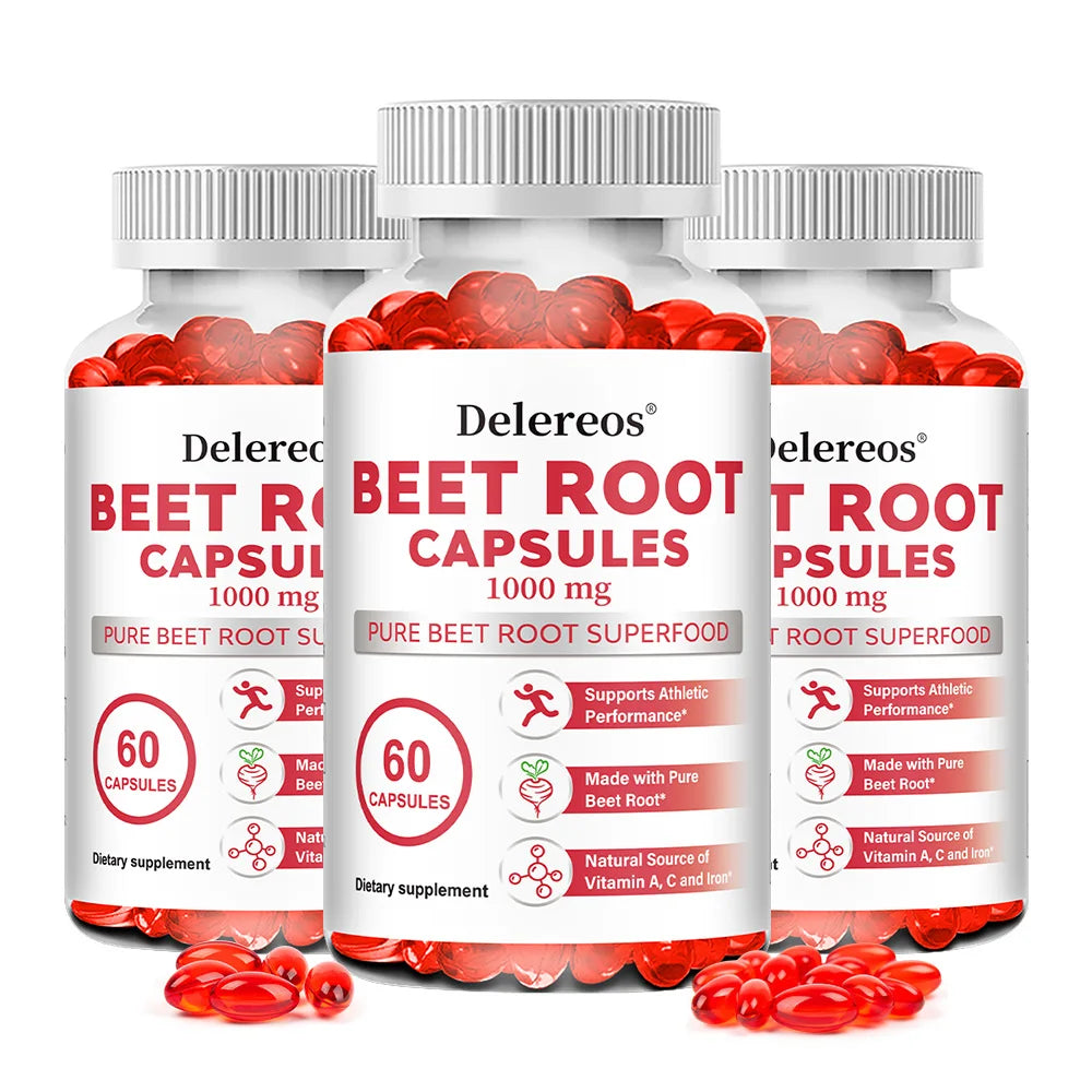 Organic Beetroot Capsules 1000mg – Non-GMO | ZENVITALIZE Herbal Supplement Qst 60 count-3 bottle
