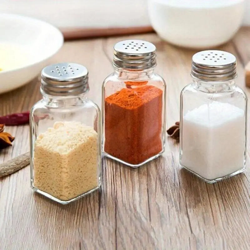 Transparent Seasoning Bottle & Storage Tray for BBQ & Kitchen Spice Storage Set Qme
