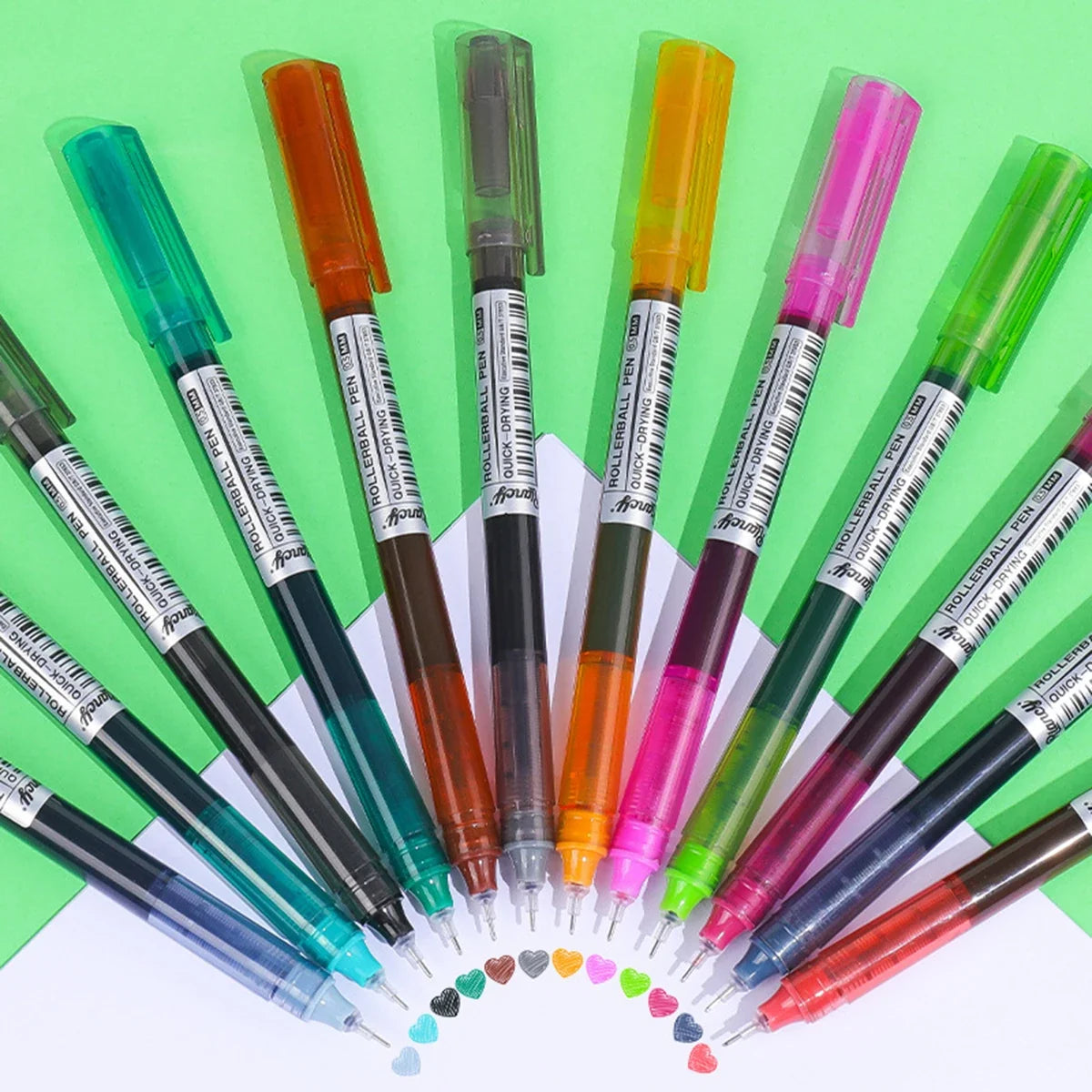 12-Color Needle Tip Gel Pens | 0.5mm Quick-Dry Smooth Ink Set Gel Pen Set Qme
