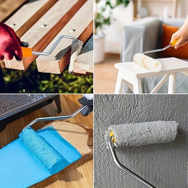 4-Inch Paint Roller Set – 10 Fabric Rollers & 1 Handle Paint Roller Set Qme