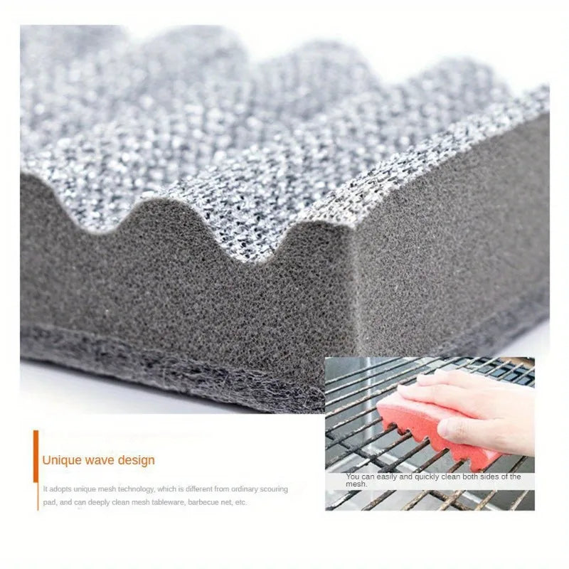 Dual-Sided Scrub Pad – Coarse & Non-Scratch for Grill & Sink Dual-Sided Scrub Pad Qme