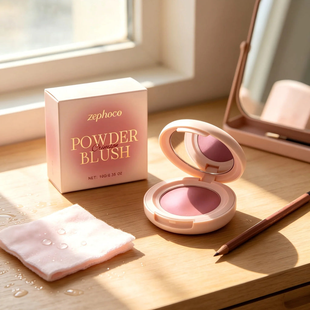Zephoco Powder Blush – Silky High-Pigment Natural Finish Cheek Colour Powder Blush Qst