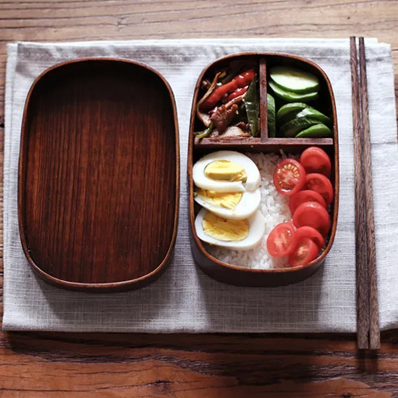 Japanese Ash Wood Bento Box | Single Layer 700ml Lunch Box Wooden Bento Box Qme