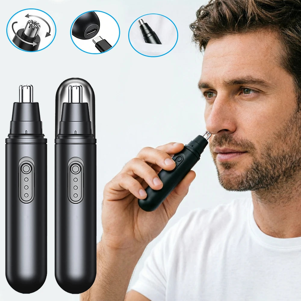 Electric Nose & Ear Hair Trimmer – Portable Rechargeable for Men Nose Hair Trimmer Qst