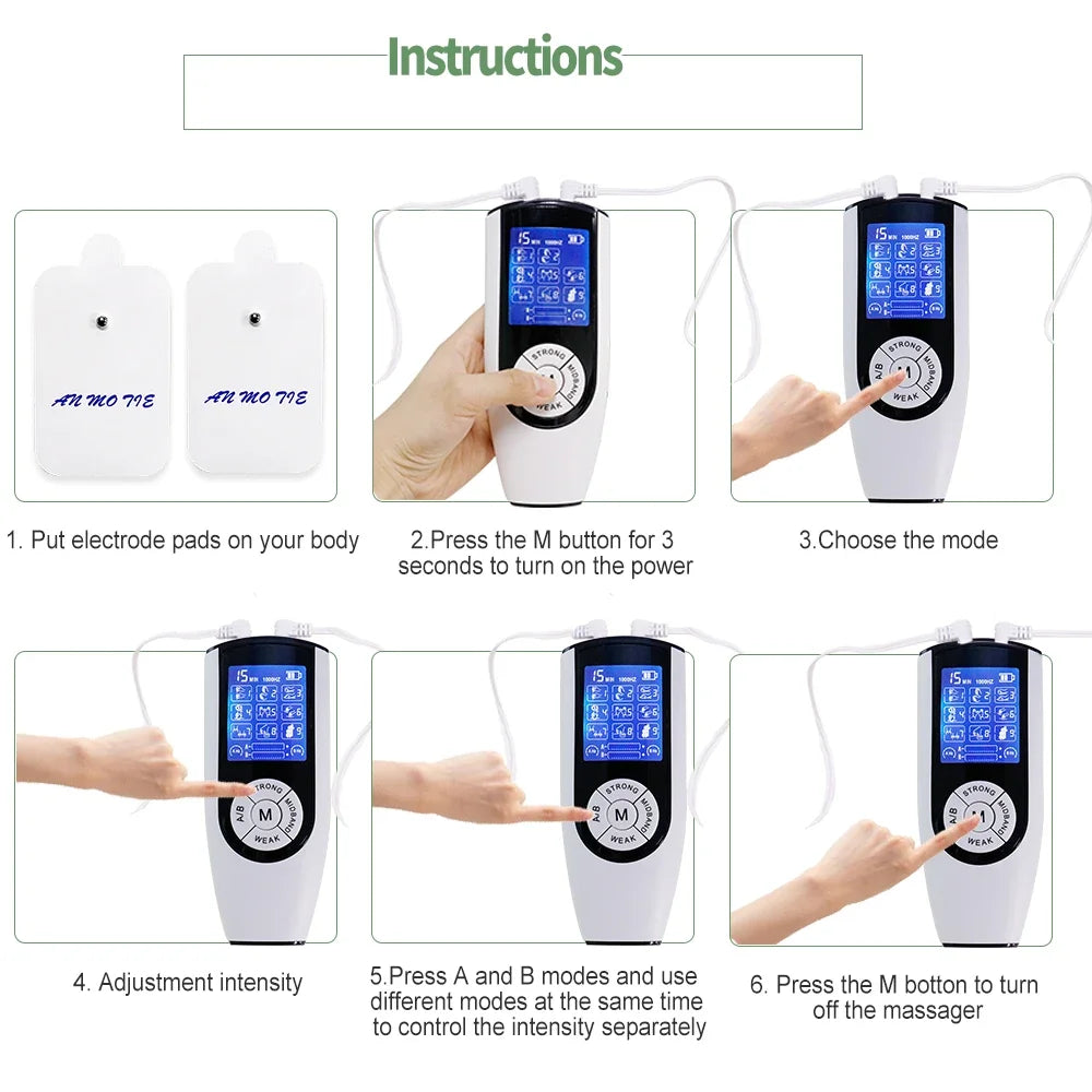 TENS EMS Muscle Stimulator – Digital Pulse Body Massager TENS EMS Massager Qst