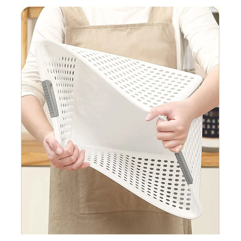 Plastic Storage Bin Basket with Handle – Pantry & Kitchen Storage Basket Bin Qme