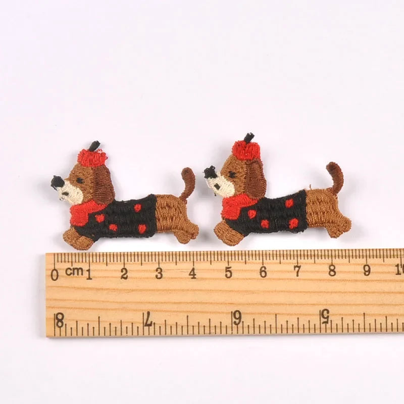 Sausage Dog Iron-On Cloth Patches | 10pcs Mixed Colors & Designs Sew-On Cloth Patches Qme 4