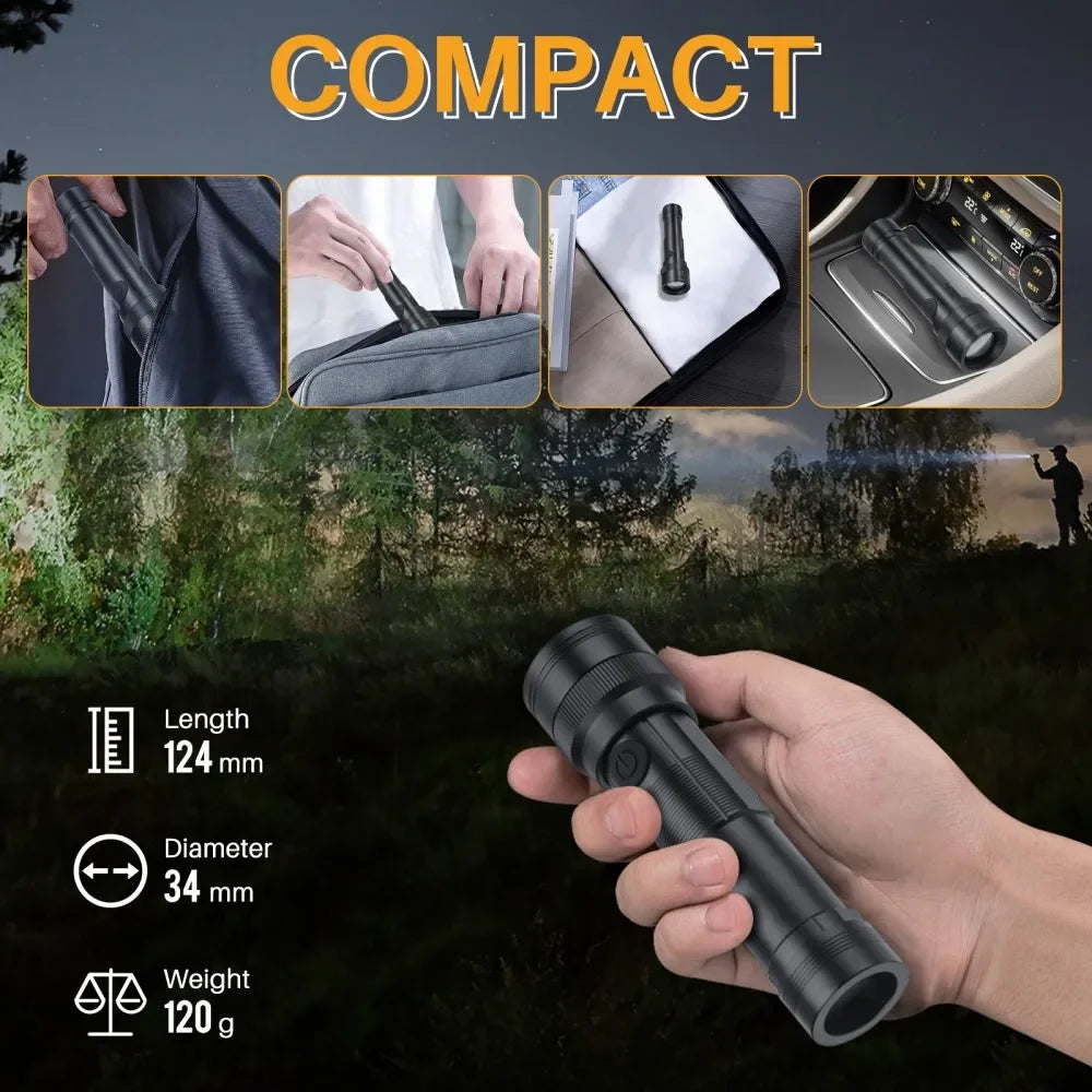 BORUiT ST12 800LM Zoomable LED Flashlight | Type-C Rechargeable LED Flashlight Qst