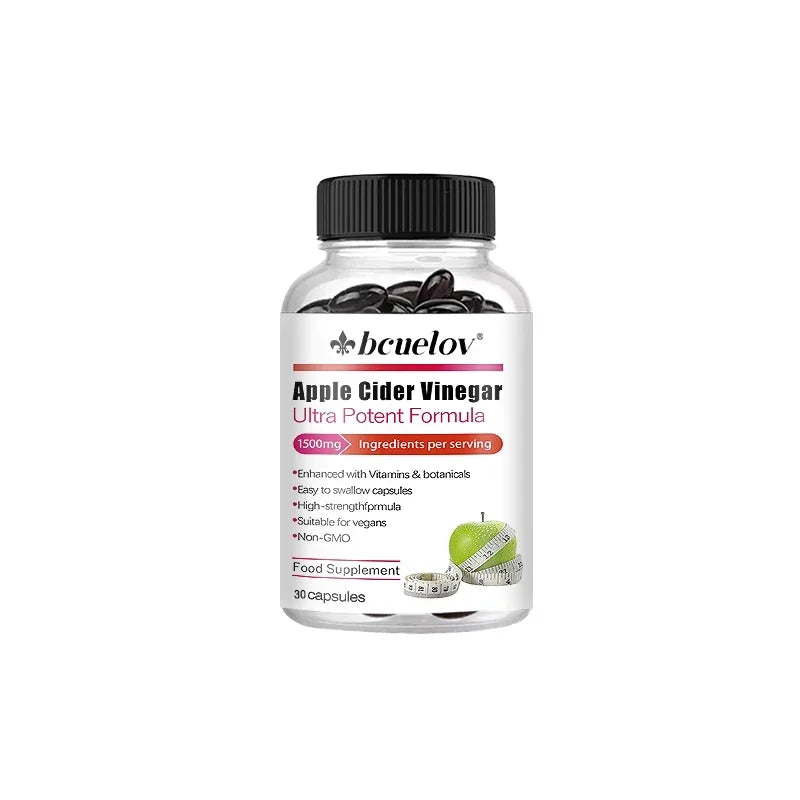 Apple Cider Vinegar 1500mg Capsules – Metabolism & Digestive Support Dietary Supplement Qst 30 count-1 bottle
