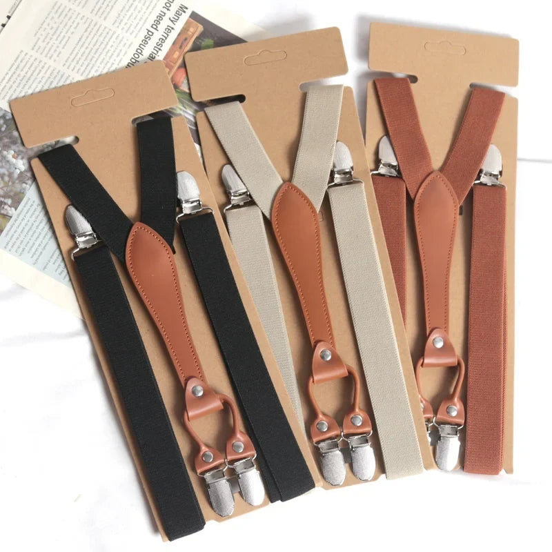 Vintage Y-Back Suspenders Men Women Button End Adjustable Vintage Suspenders Qme