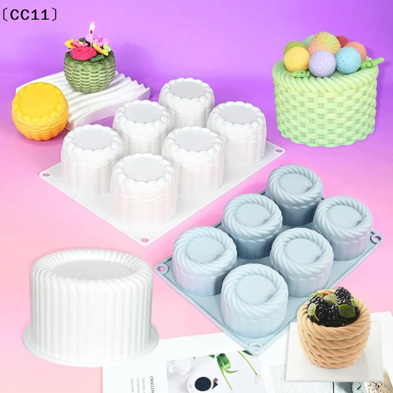 6-Cavity Woven Flower Basket Silicone Mousse Cake Mold Silicone Cake Mold Qme