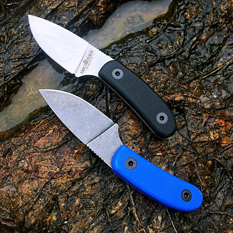 Z.QIAN F015 D2 Steel Fixed Blade Bushcraft Knife – Full Tang Fixed Blade Knife Qst