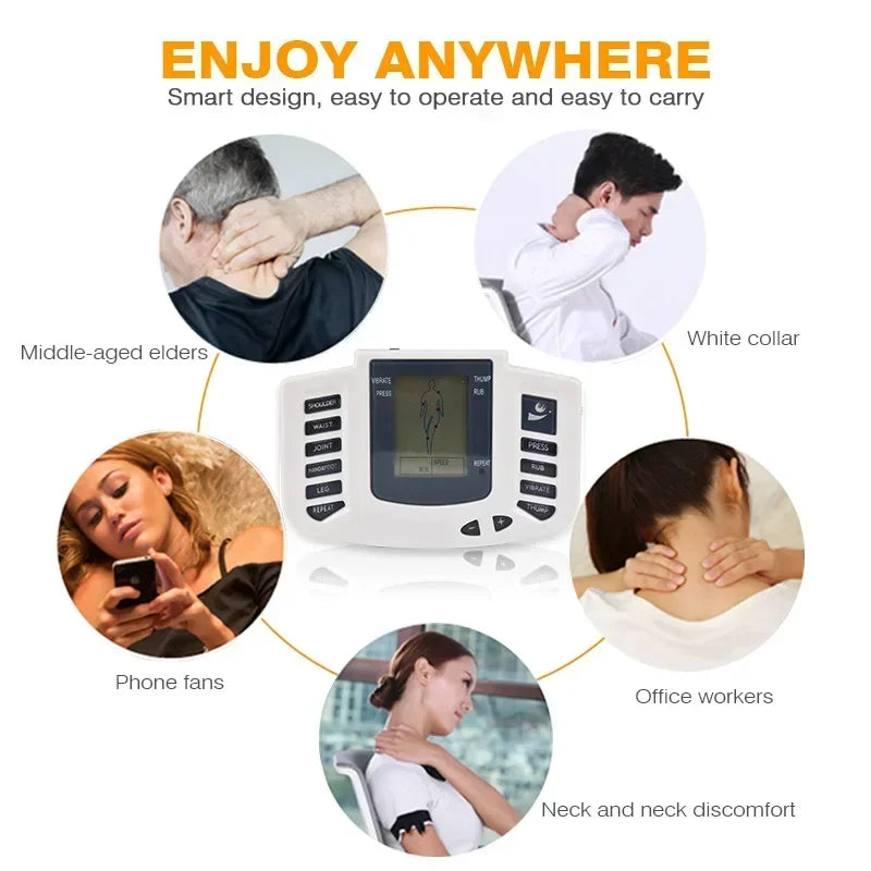 TENS EMS Dual Channel Muscle Stimulator – 8 Modes & 10 Levels TENS EMS Massager Qst