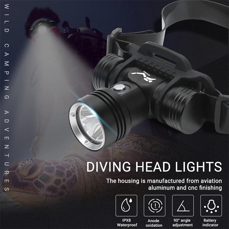 BORUiT B14 Diving Headlamp IPX8 Waterproof 1000 Lumen Diving Headlamp Qst