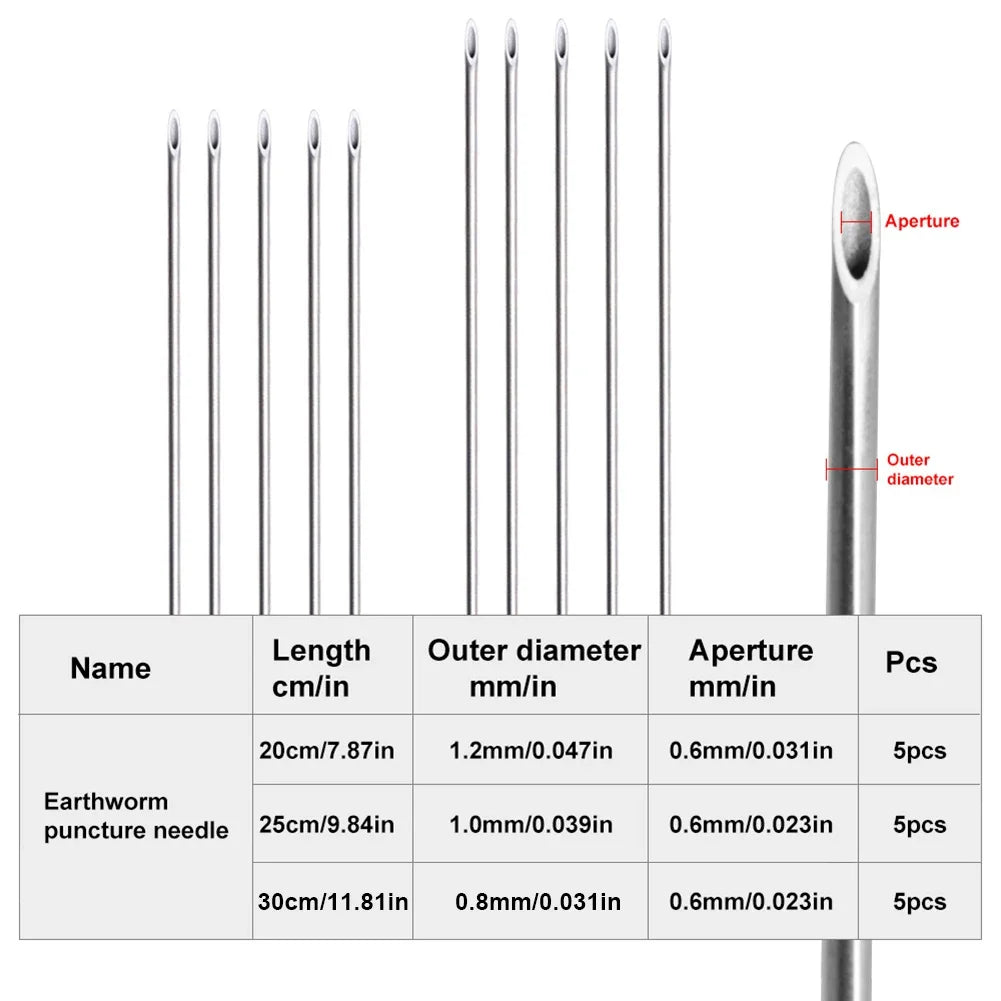 5-Pc Stainless Steel Worm Baiting Needle Set | Fishing Rigging Fishing Rigging Needle Qme